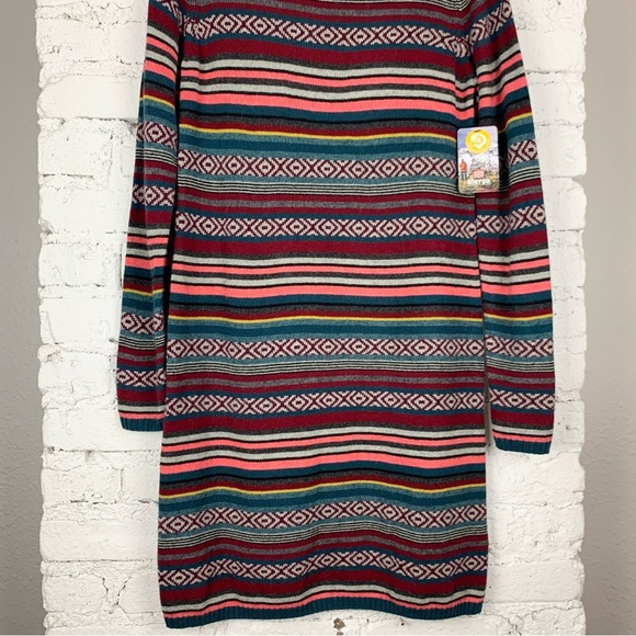 Sherpa Adventure Gear Merino Wool Paro Striped Fairisle Sweater Dress Medium - Picture 3 of 13